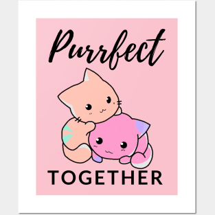Valentine's Day Design "Purrfect Together" Posters and Art